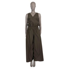 BRUNELLO CUCINELLI khaki green cotton 2017 MONILI STRIPED Jumpsuit S