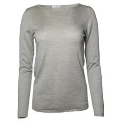 Brunello cucinelli, knitted cashmere top in grey