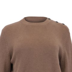 Brunello Cucinelli Knitted Crewneck Sweater in Brown Cotton