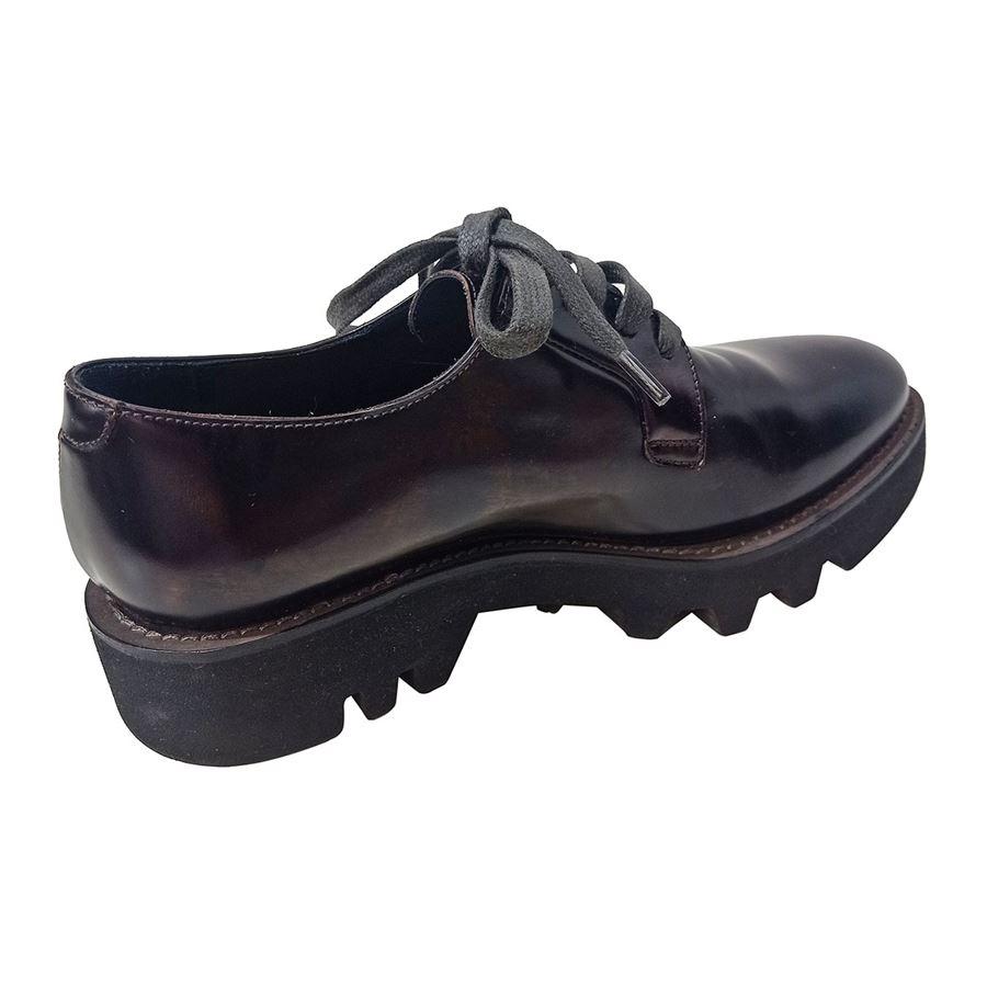 Leather Dark brown Laced Black sole Sole height cm 3,5 (1,37 inches)
