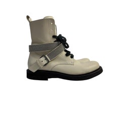 Brunello Cucinelli Leather Strap Boots  37.5