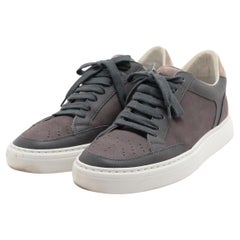 Brunello Cucinelli Leather Suede Sneaker Brown x Gray