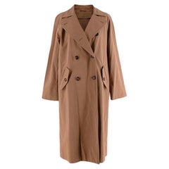 Brunello Cucinelli Hellbrauner Gabardine-Trenchcoat im Zweireiher-Design