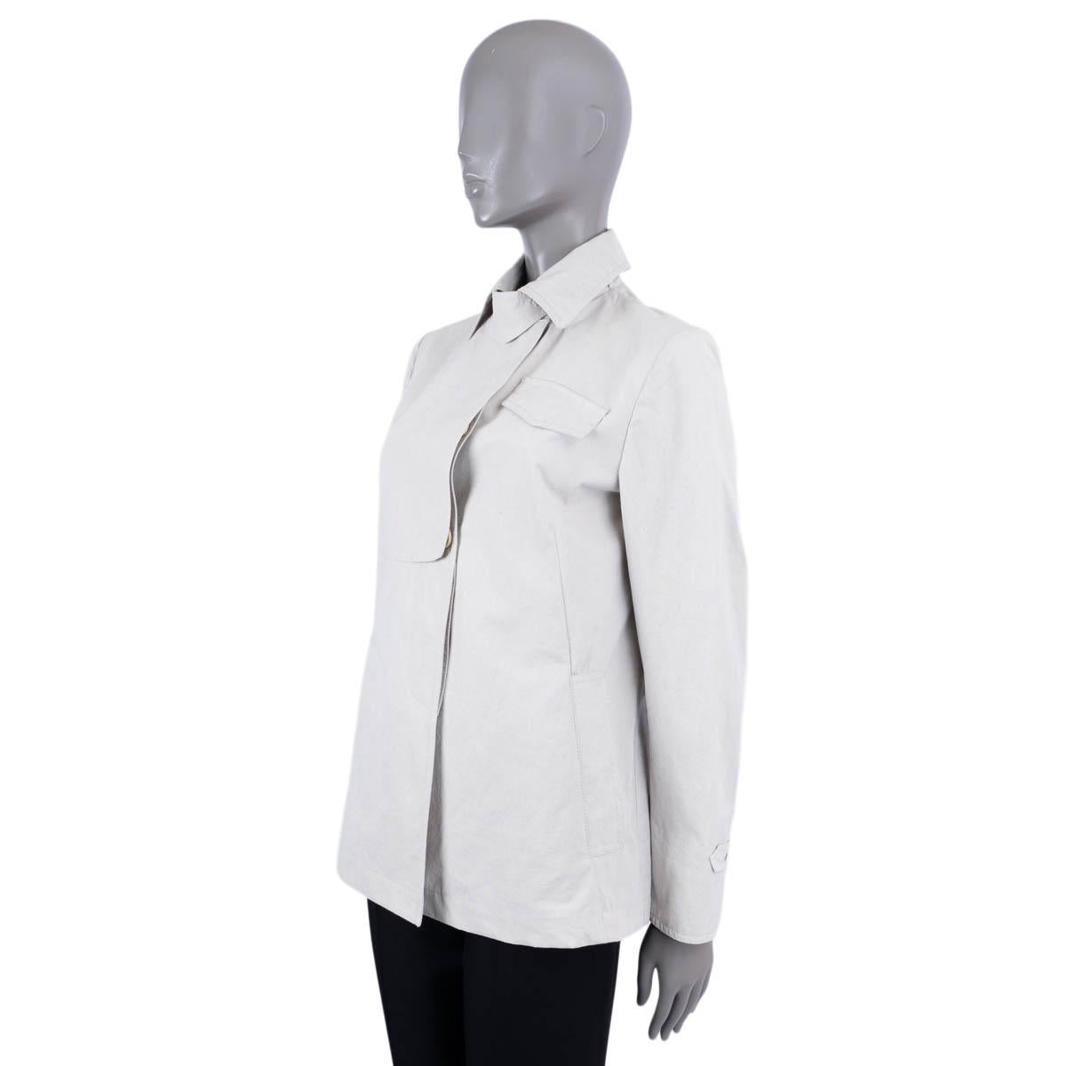 Women's BRUNELLO CUCINELLI light grey cotton TRENCH STYLE Jacket 44 L For Sale