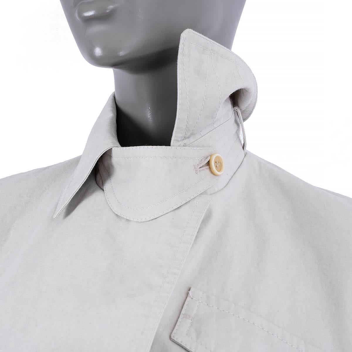 BRUNELLO CUCINELLI light grey cotton TRENCH STYLE Jacket 44 L For Sale 2