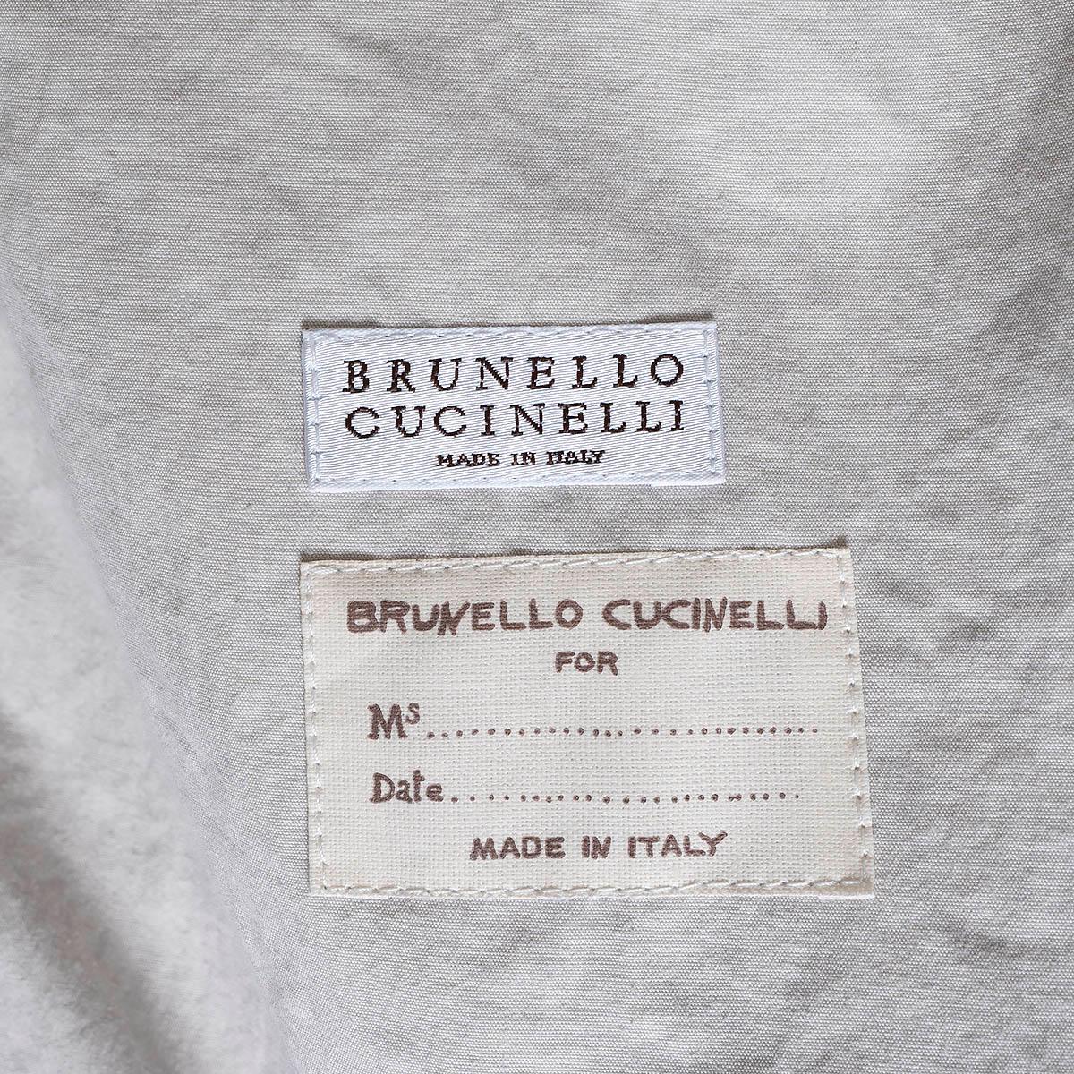 BRUNELLO CUCINELLI light grey cotton TRENCH STYLE Jacket 44 L For Sale 5