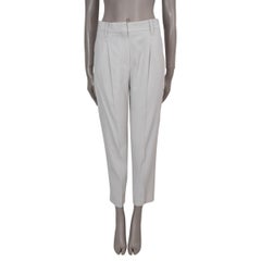 BRUNELLO CUCINELLI light grey wool 2019 PLEATED Pants 40 S