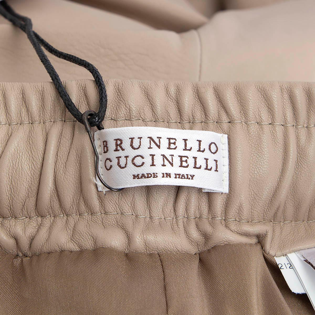 De las mujeres BRUNELLO CUCINELLI piel topo claro PULL ON JOGGING Pantalones 40 S en venta