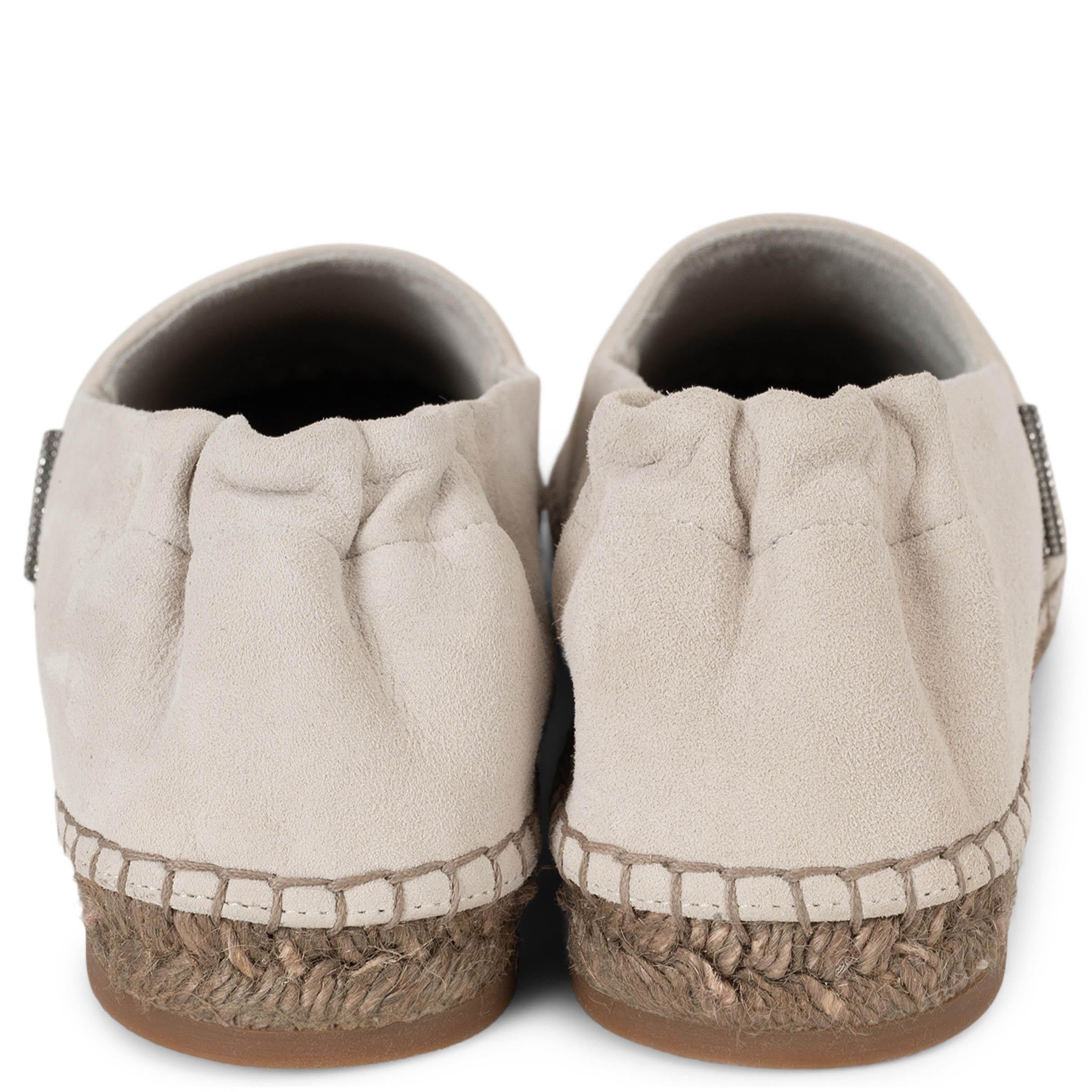 BRUNELLO CUCINELLI ante topo claro MONILI ESPADRILLE Zapatos planos 38 en Nuevo estado para la venta en Zürich, CH