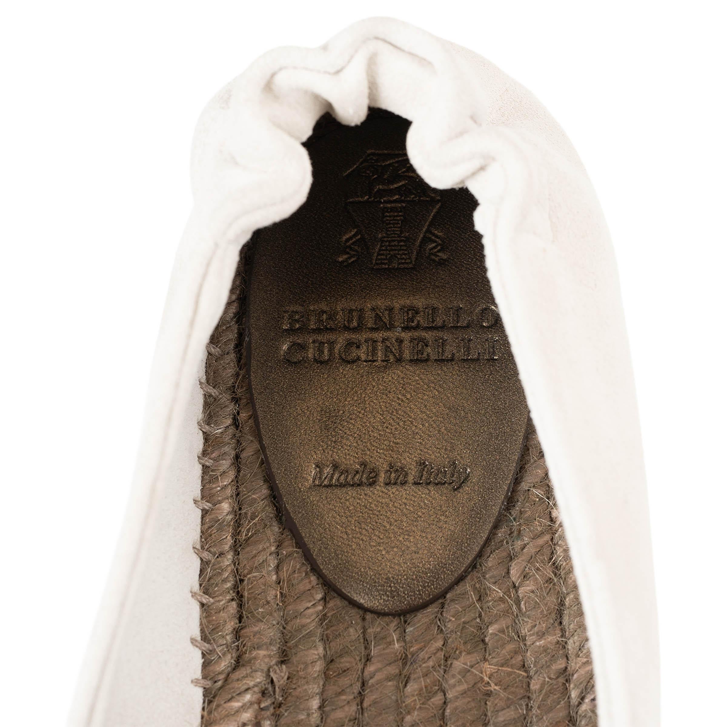 BRUNELLO CUCINELLI ante topo claro MONILI ESPADRILLE Zapatos planos 38 en venta 2