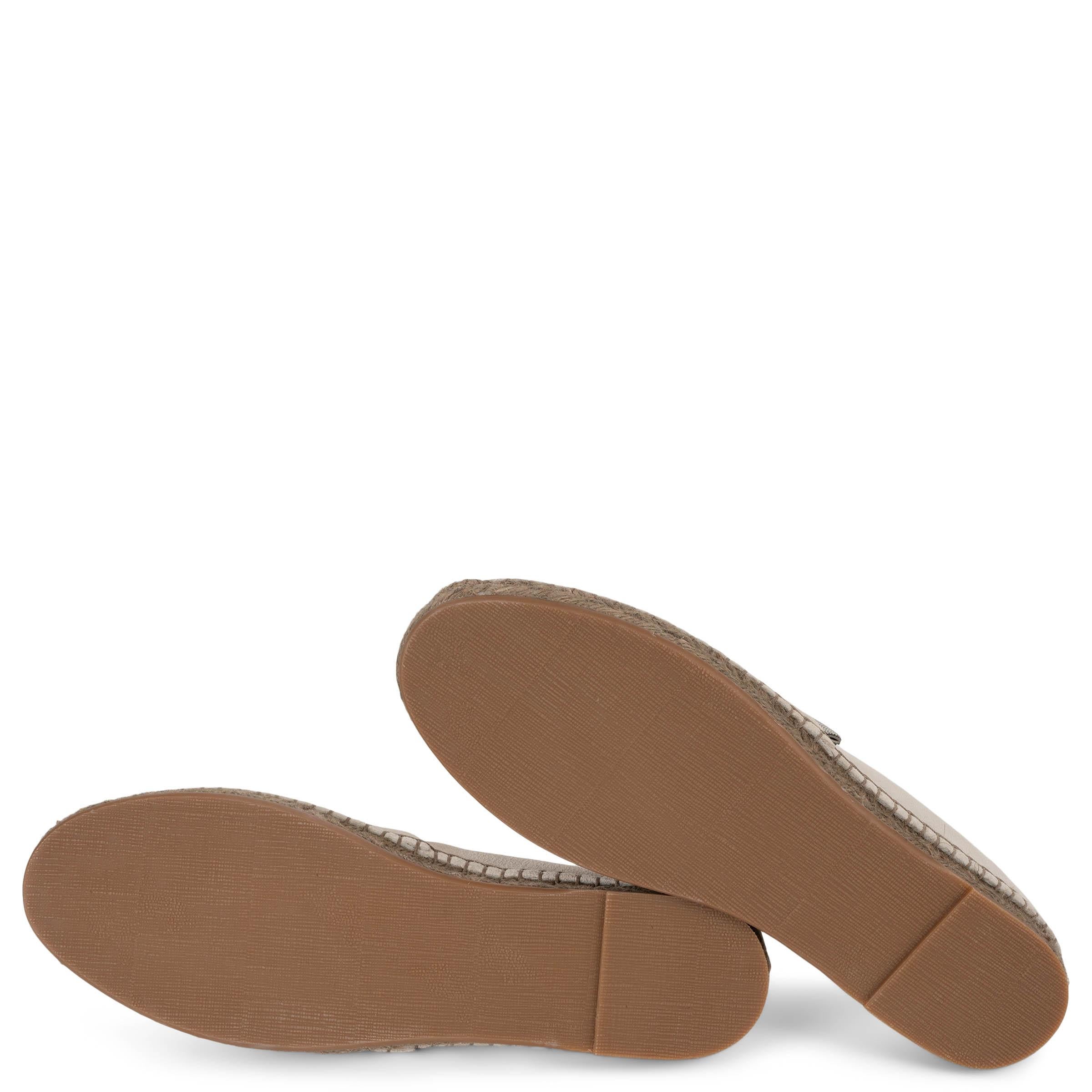 BRUNELLO CUCINELLI ante topo claro MONILI ESPADRILLE Zapatos planos 38 en venta 3
