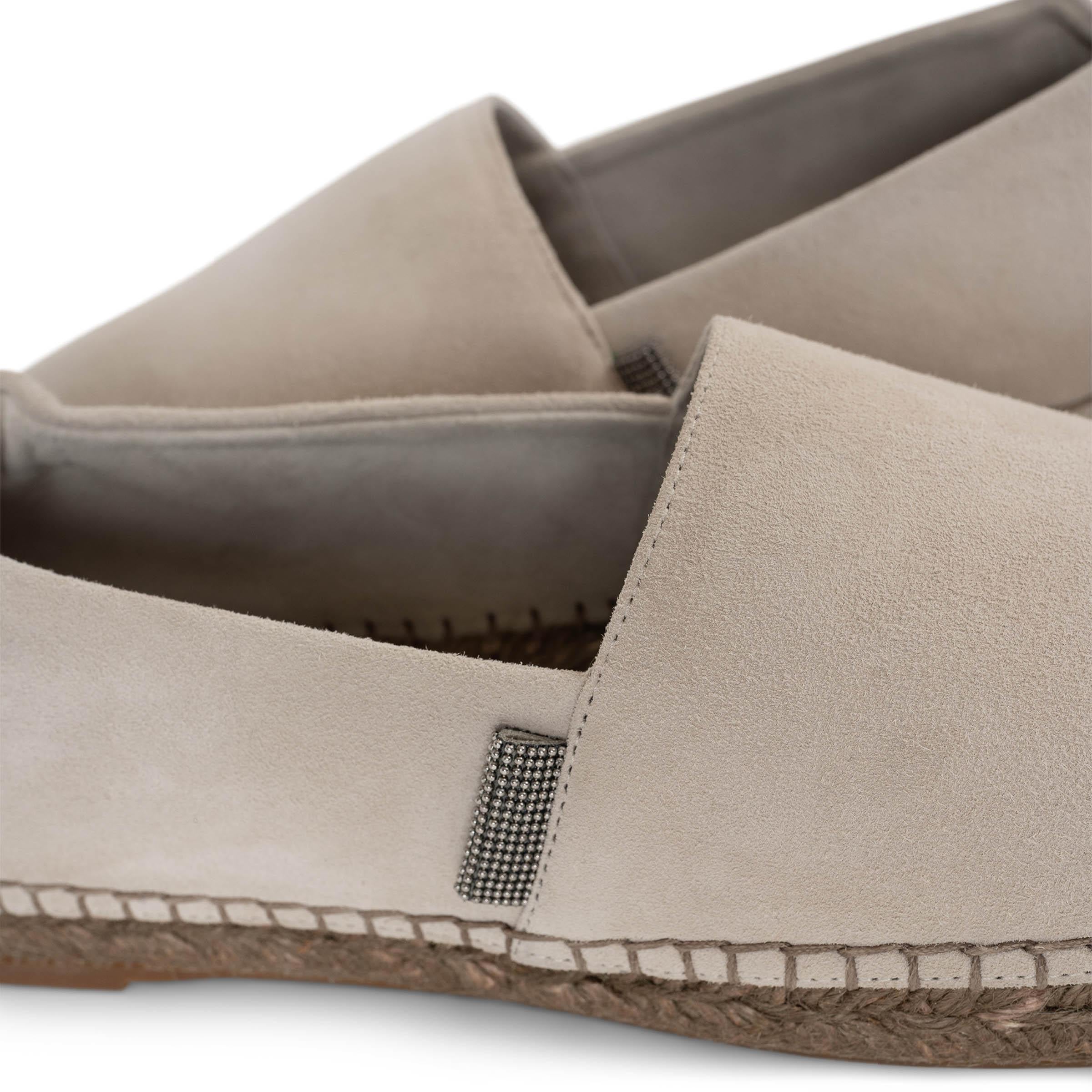 BRUNELLO CUCINELLI ante topo claro MONILI ESPADRILLE Zapatos planos 38 en venta 4