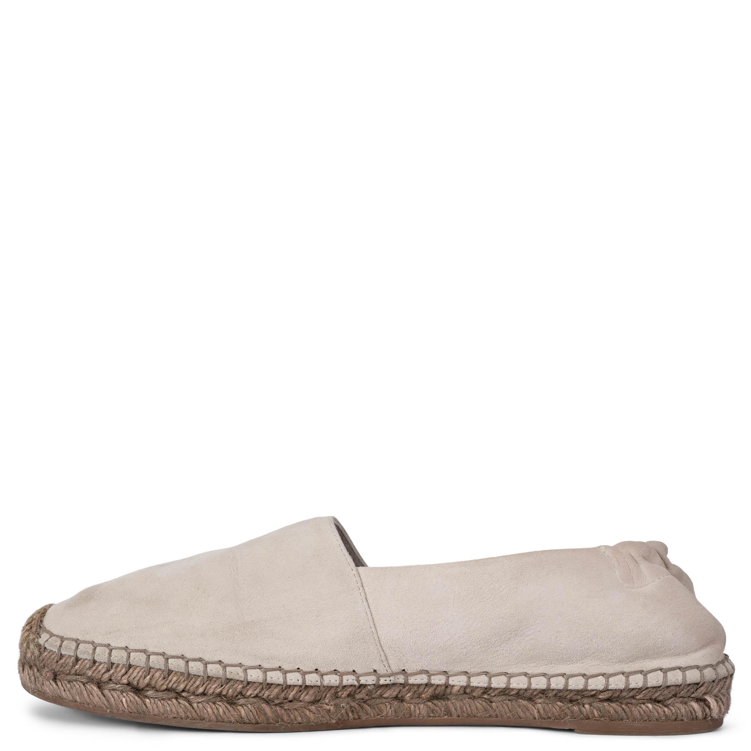 Beige BRUNELLO CUCINELLI light taupe suede MONILI ESPADRILLE Flats Shoes 38.5 For Sale