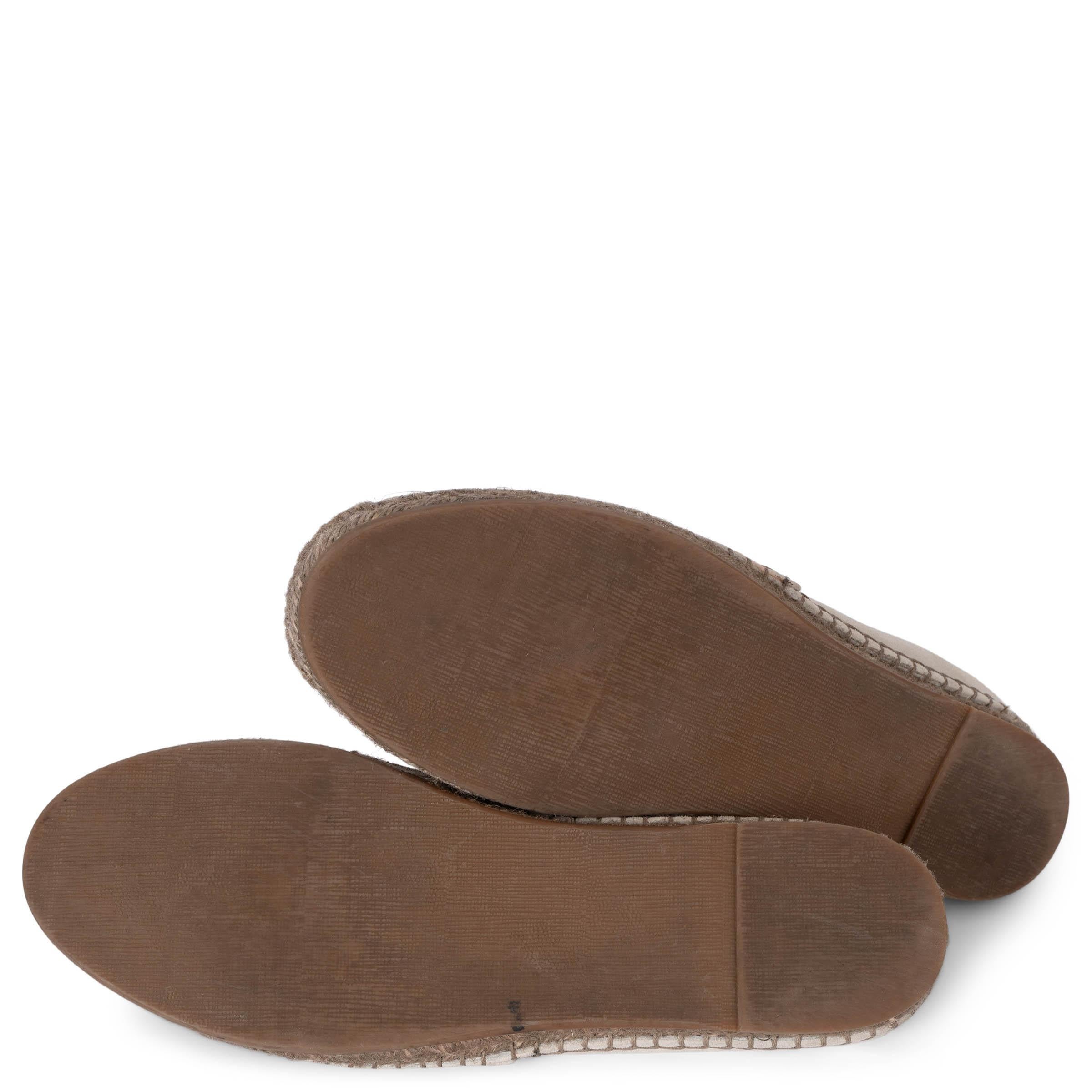 BRUNELLO CUCINELLI light taupe suede MONILI ESPADRILLE Flats Shoes 38.5 For Sale 2