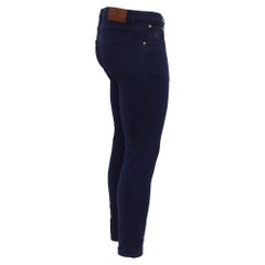 Brunello Cucinelli Low-Rise Skinny Jeans in Navy Blue Cotton
