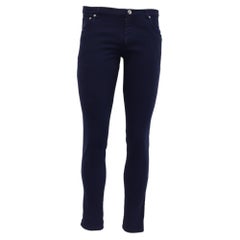 Brunello Cucinelli Low-Rise Skinny Jeans in Navy Blue Cotton