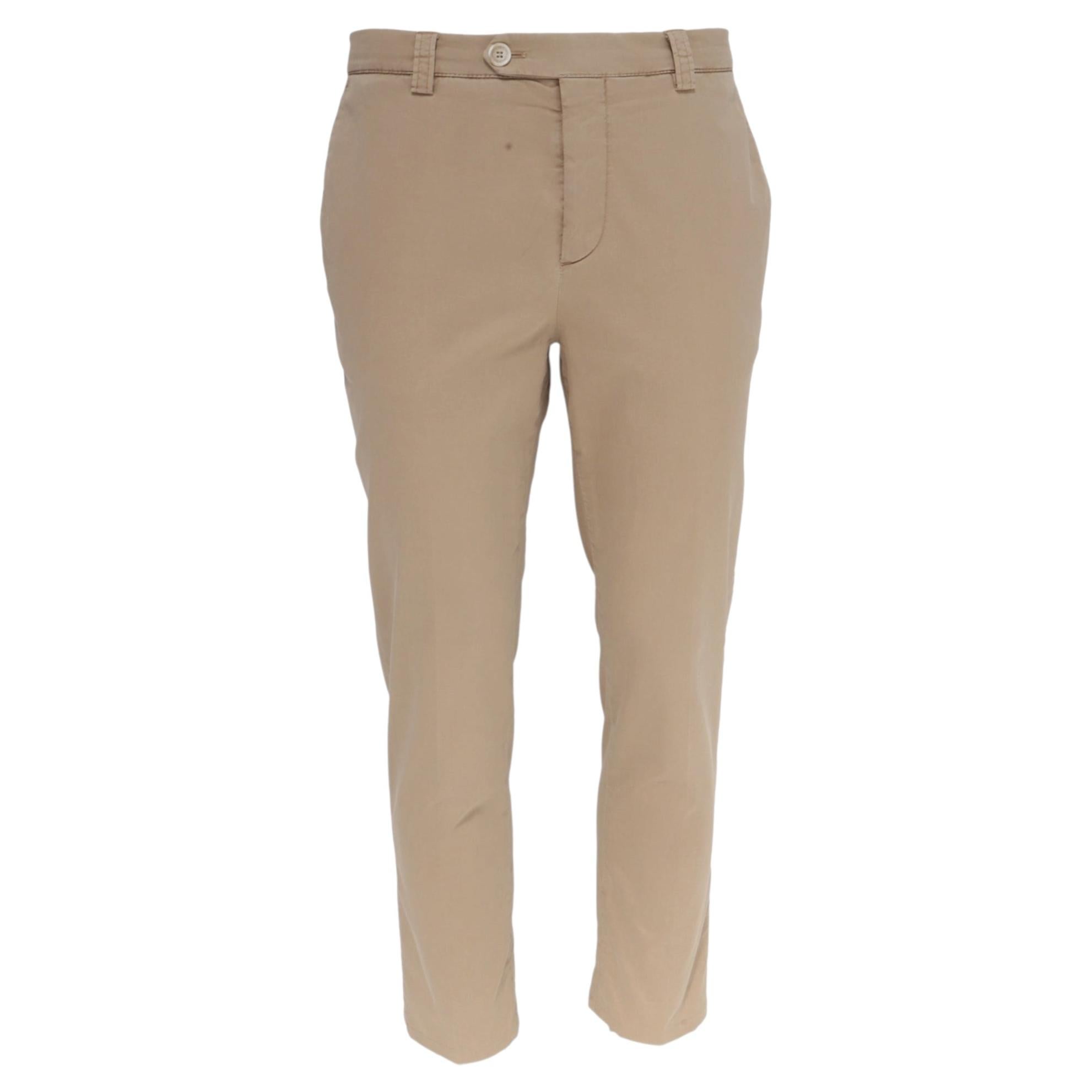 Jean slim taille basse Brunello Cucinelli en coton beige