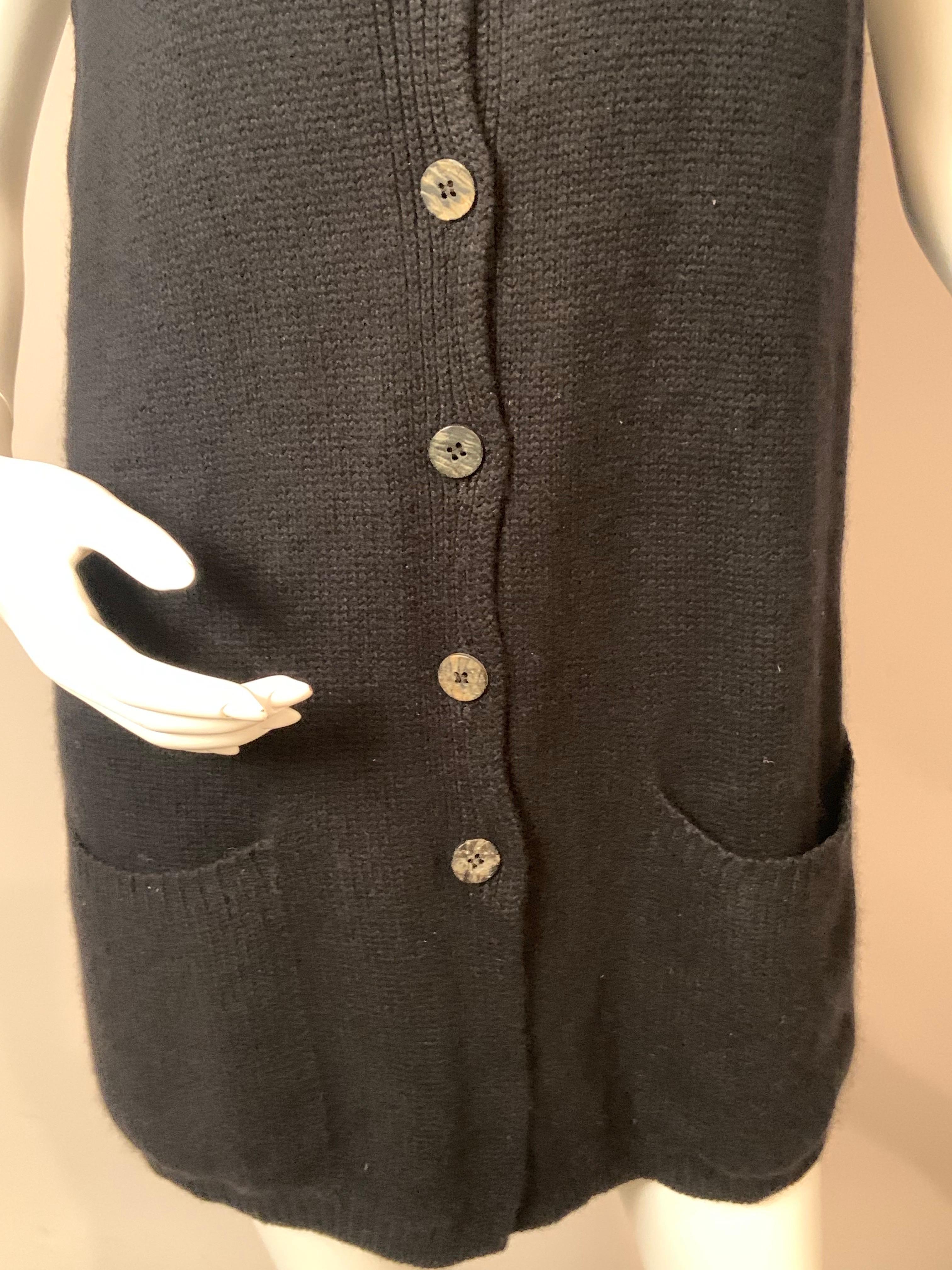 Brunello Cucinelli Lux Black Cashmere Sweater Vest In Excellent Condition For Sale In New Hope, PA