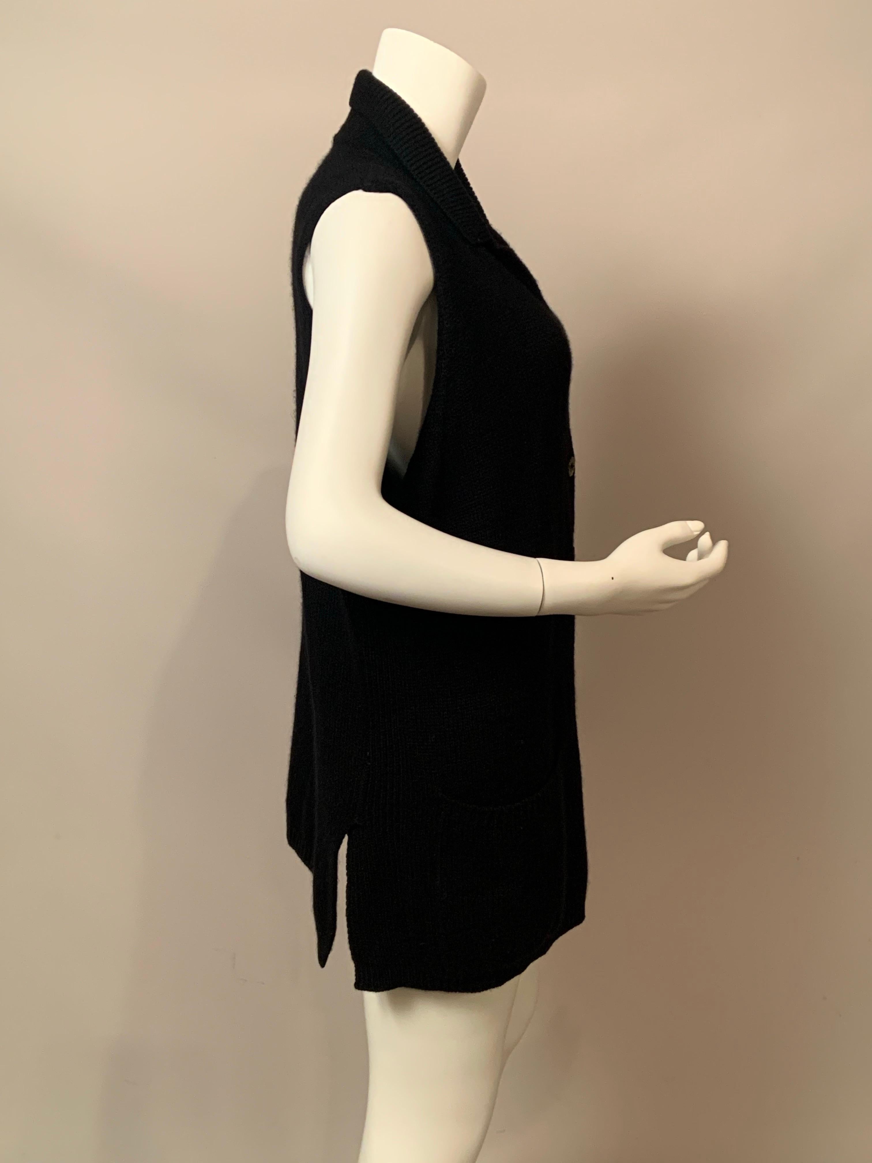 Women's Brunello Cucinelli Lux Black Cashmere Sweater Vest For Sale