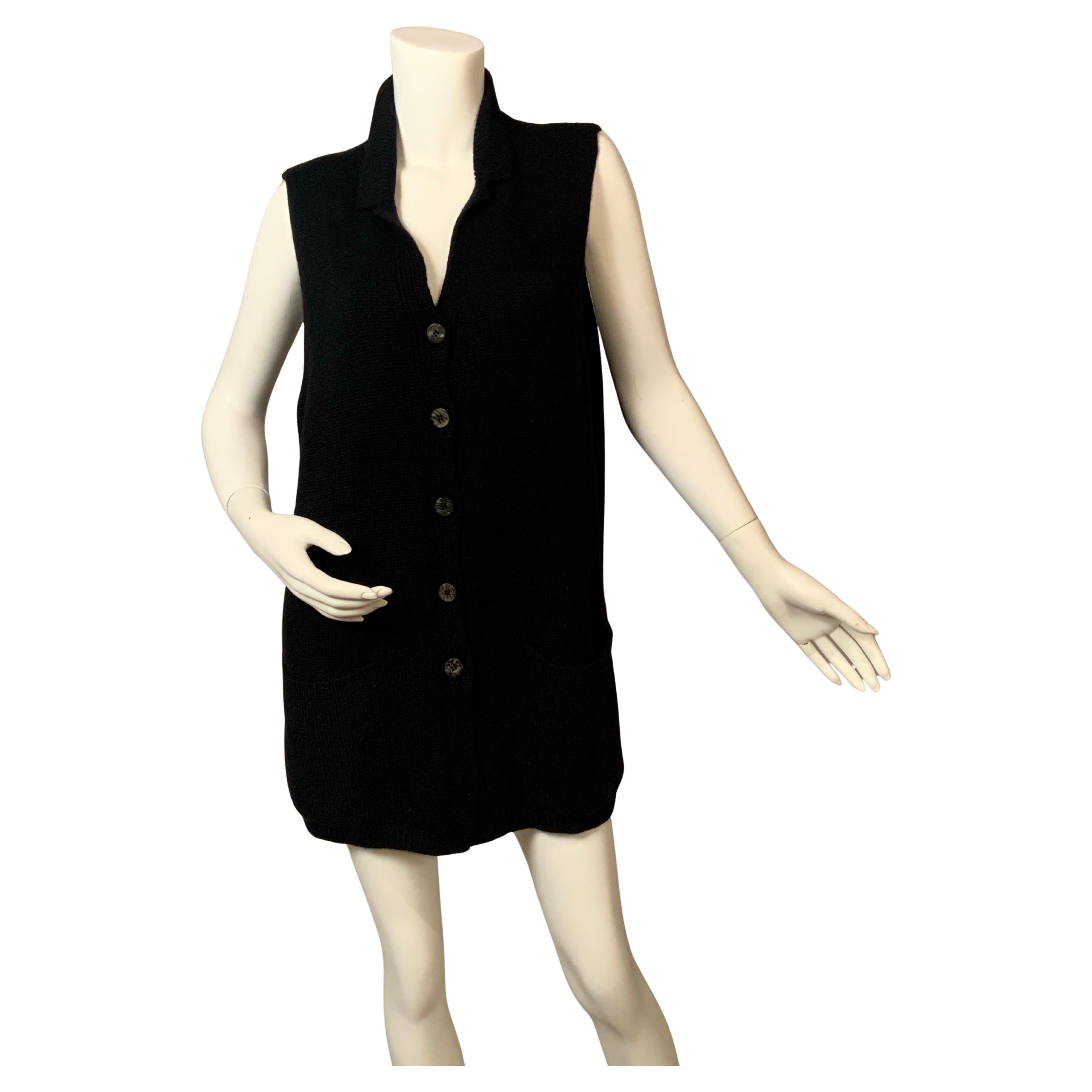 Brunello Cucinelli Lux Black Cashmere Sweater Vest For Sale