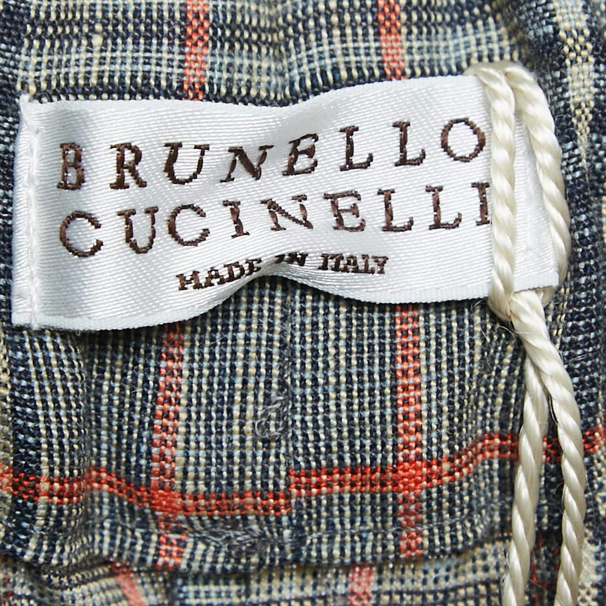 Brunello Cucinelli Medium Grey Sequin Detailed Pants S In New Condition In Dubai, Al Qouz 2