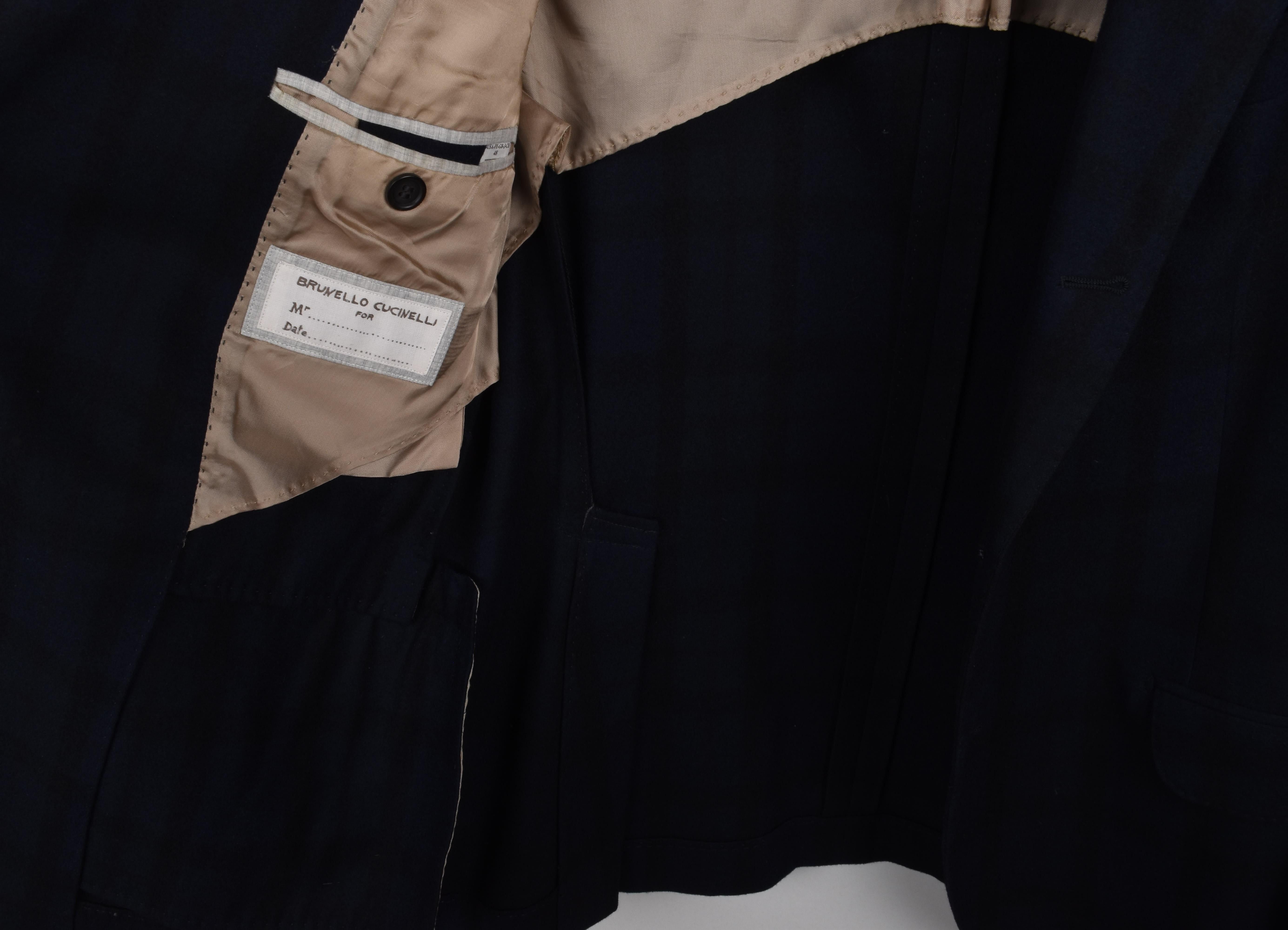 Brunello Cucinelli Hommes Veste Blazer à carreaux Laine Cachemire Taille IT48-M/L, S1759 Excellent état - En vente à Kaunas, LT