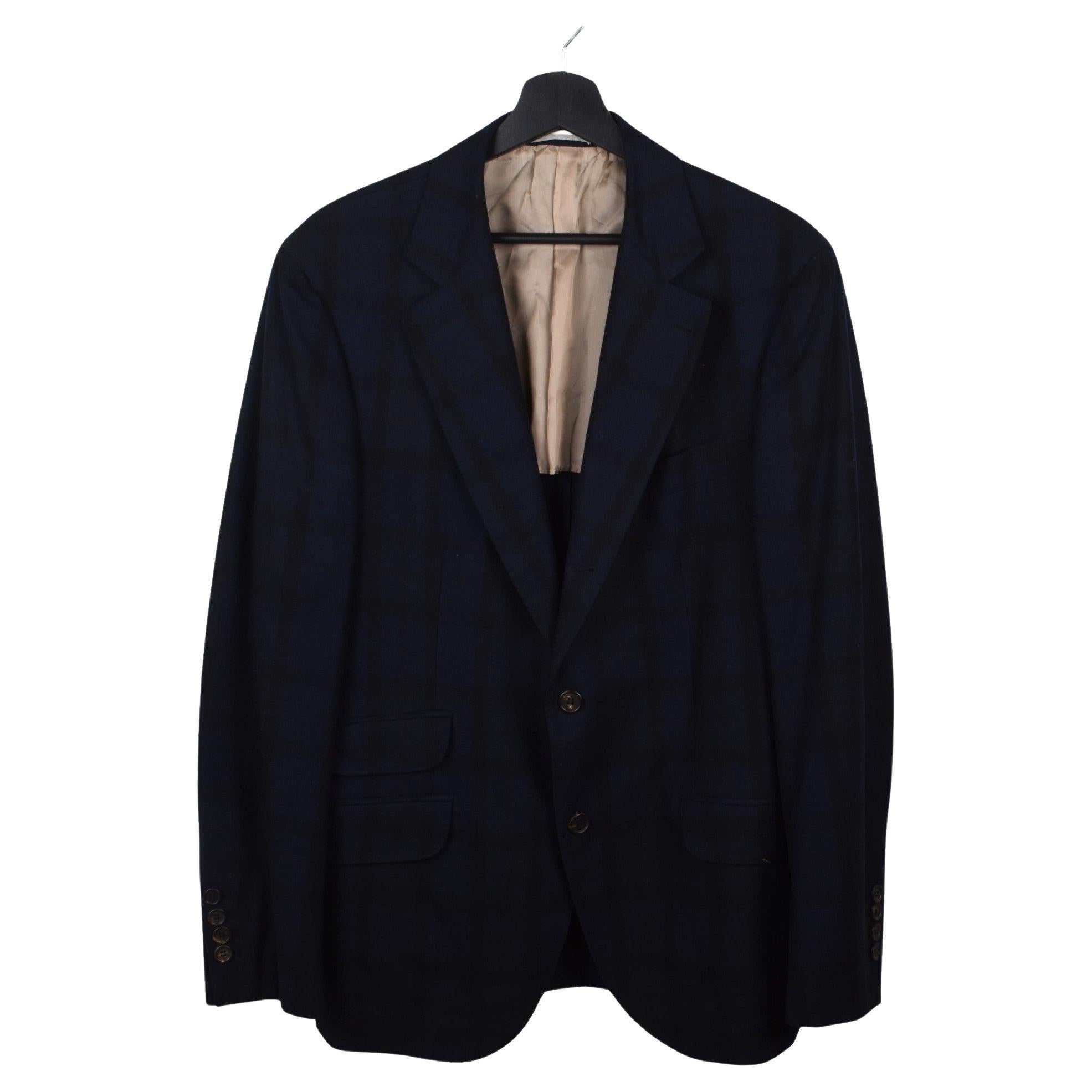 Brunello Cucinelli Men Jacket Check Blazer Wool Cashmere Size IT48-M/L, S1759