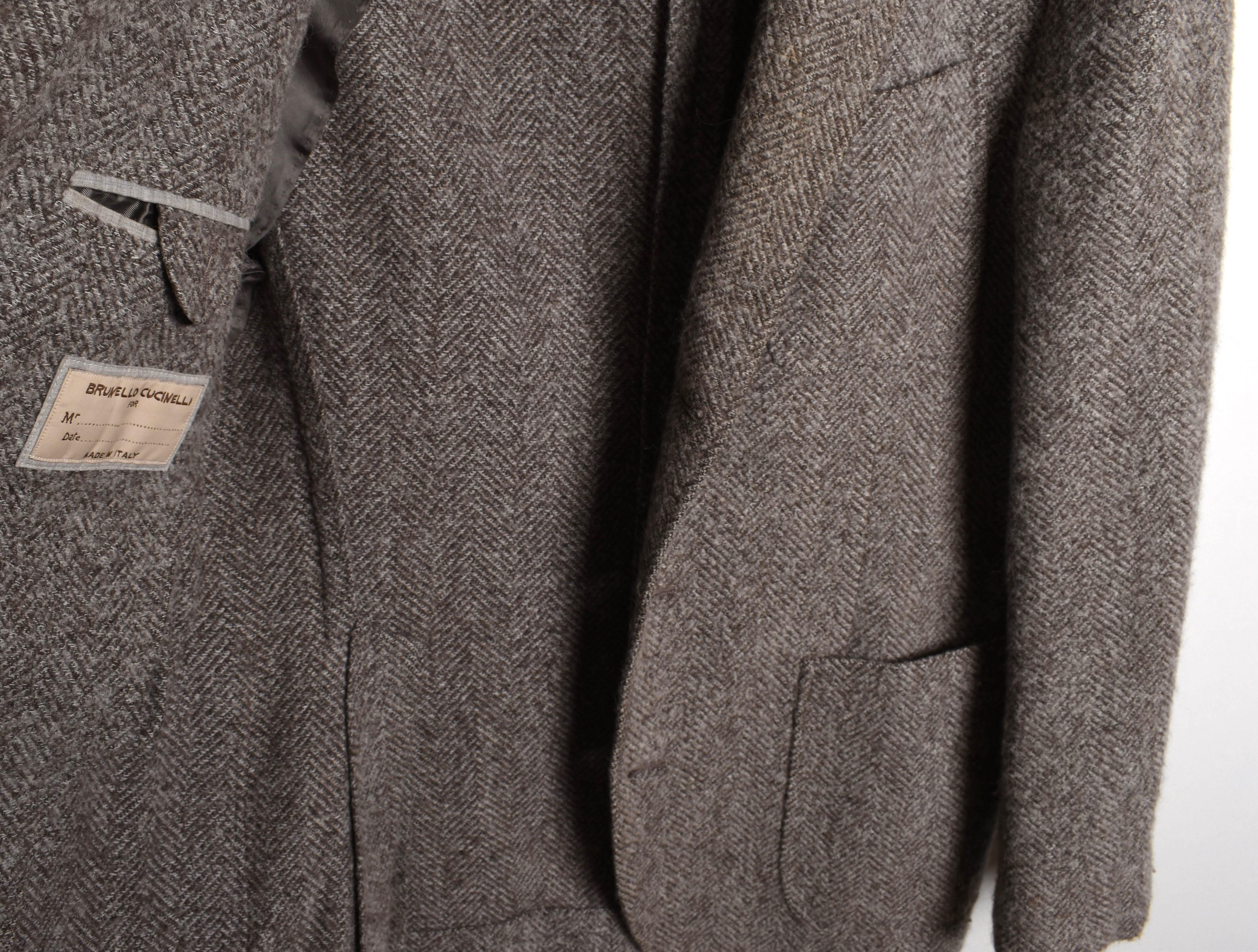 Men's Brunello Cucinelli Men Jacket Light Tweed Size IT46-S/M, S1655 For Sale