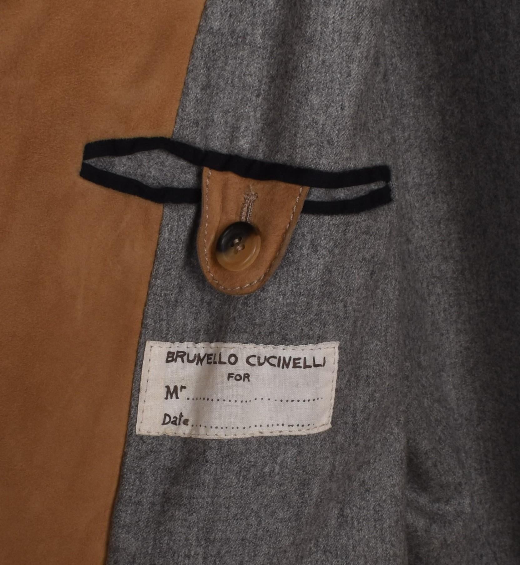 Brunello Cucinelli Herren Jacke Wildleder Größe XXL, S1519 (Braun) im Angebot