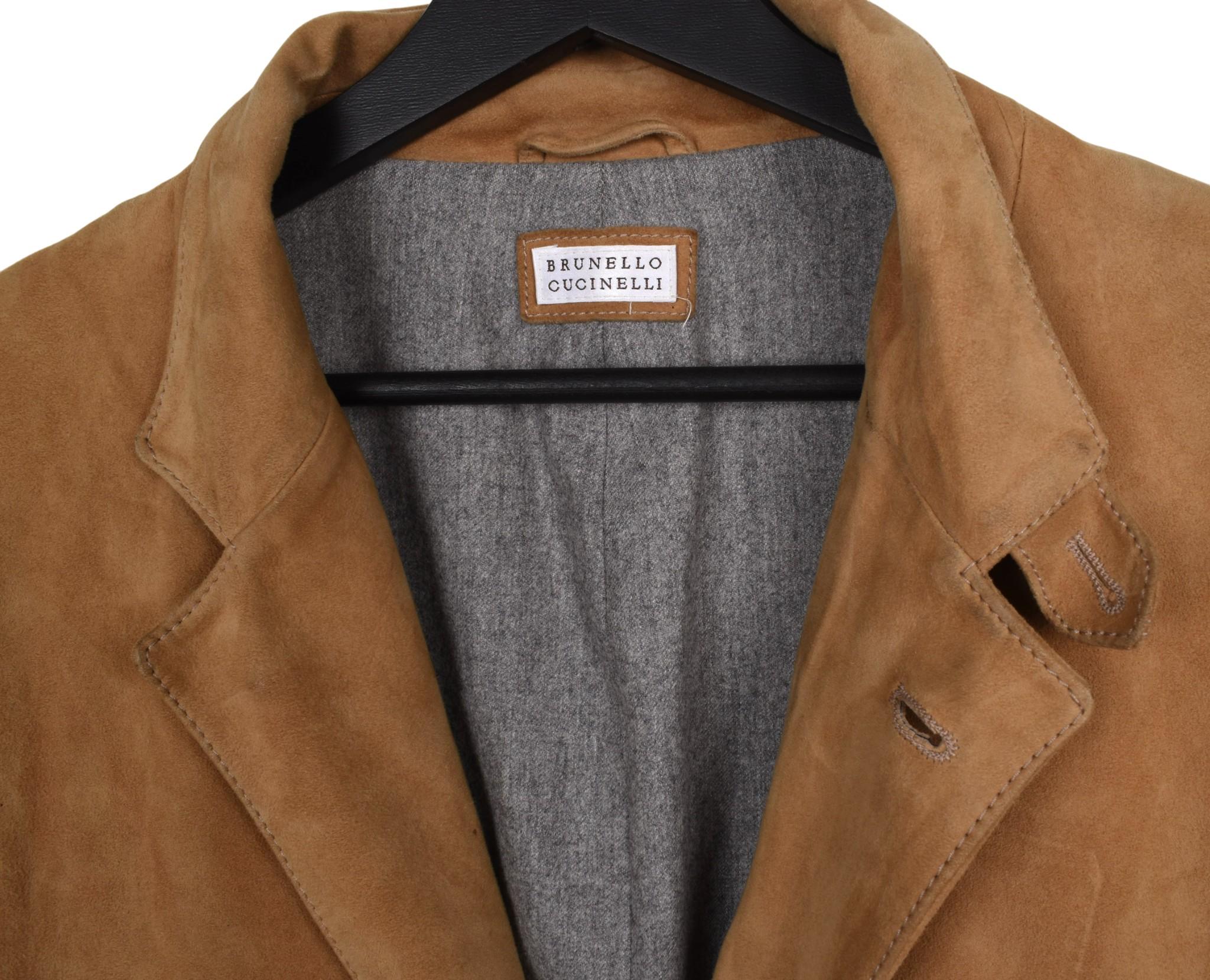Brunello Cucinelli Herren Jacke Wildleder Größe XXL, S1519 im Zustand „Hervorragend“ im Angebot in Kaunas, LT