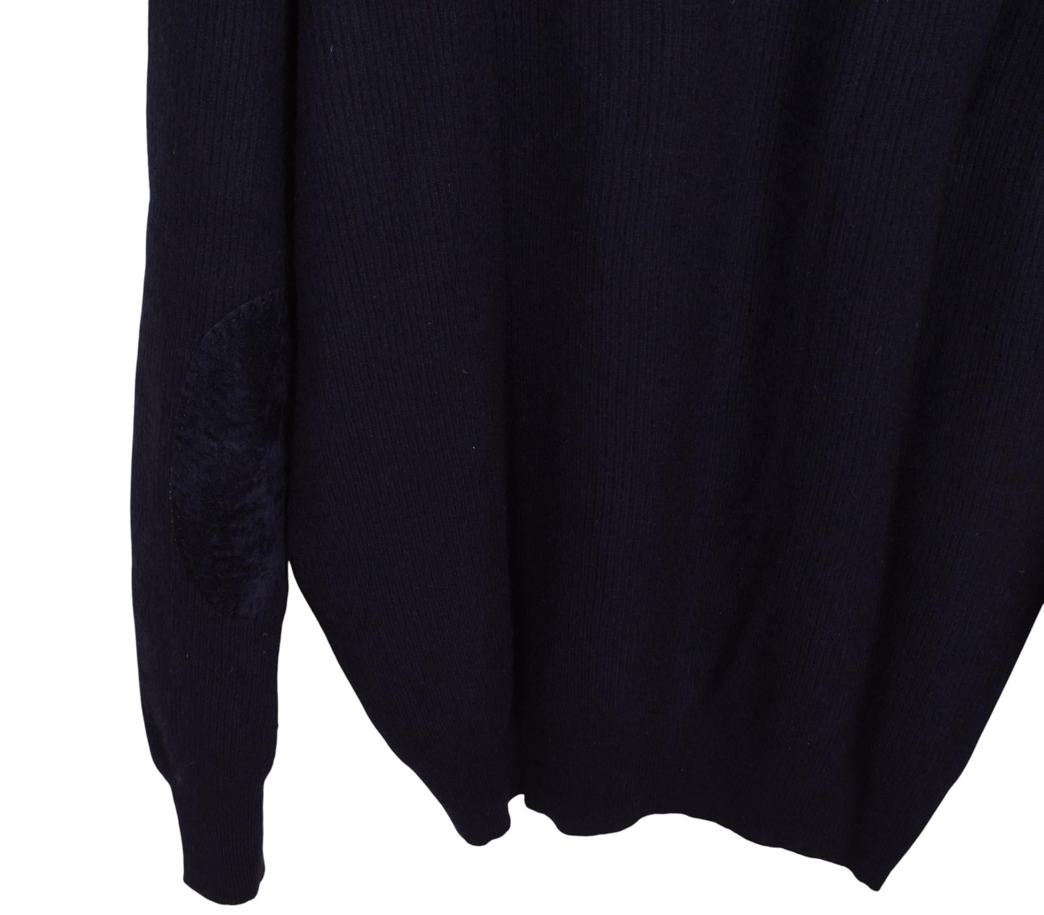 Noir Brunello Cucinelli Homme Pull en maille cachemire Taille IT56-L/XL, S1594 en vente