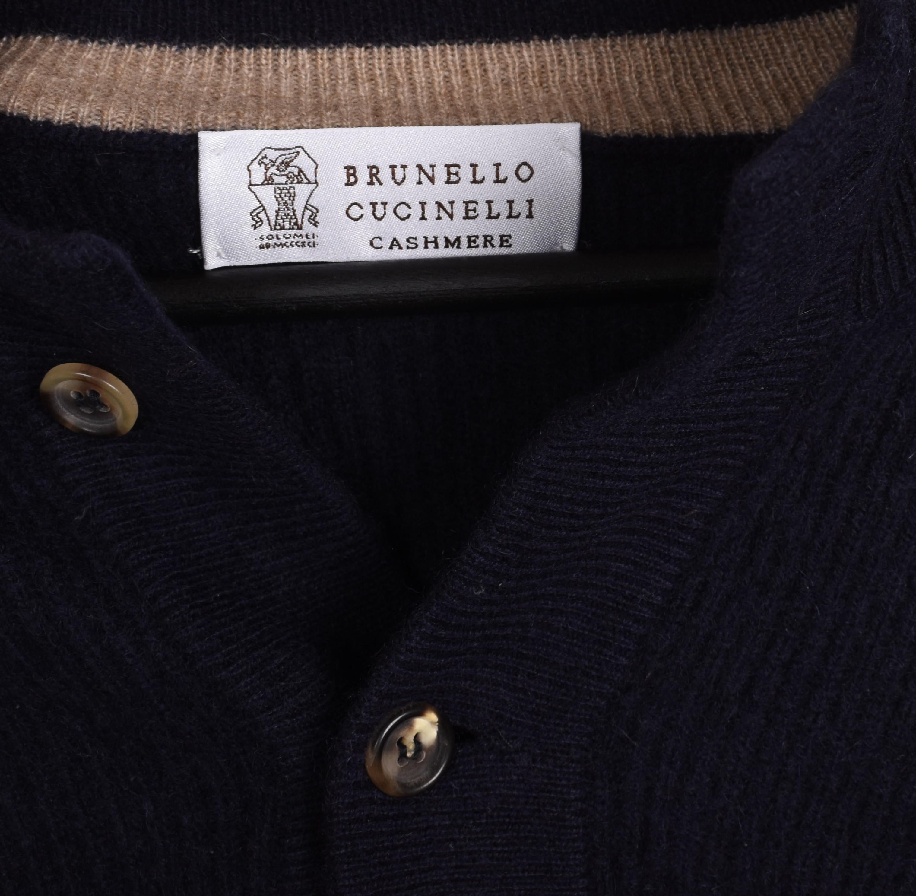 Brunello Cucinelli Homme Pull en maille cachemire Taille IT56-L/XL, S1594 Pour hommes en vente