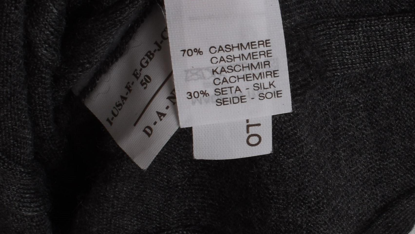 Gris Brunello Cucinelli Men Sweater Cashmere Silk Leather App Size 50-M, S1562 en vente