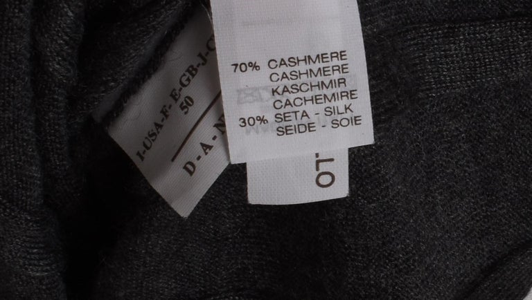 Pull Homme Brunello Cucinelli Cachemire Soie Cuir - Taille 50/M Gris Foncé - Occasion Parfait état