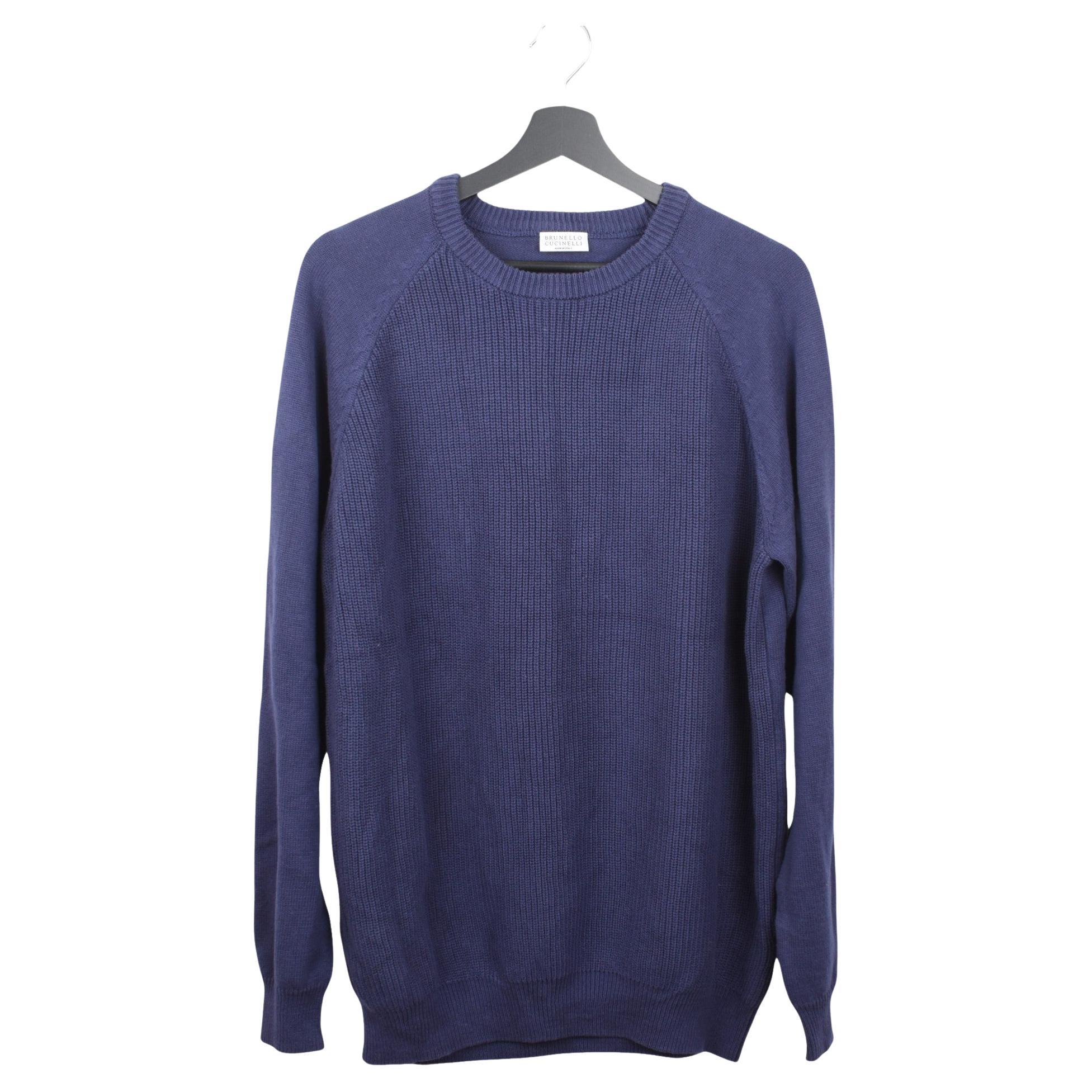 Brunello Cucinelli Men Sweater Crew Neck knit Size IT54-XL