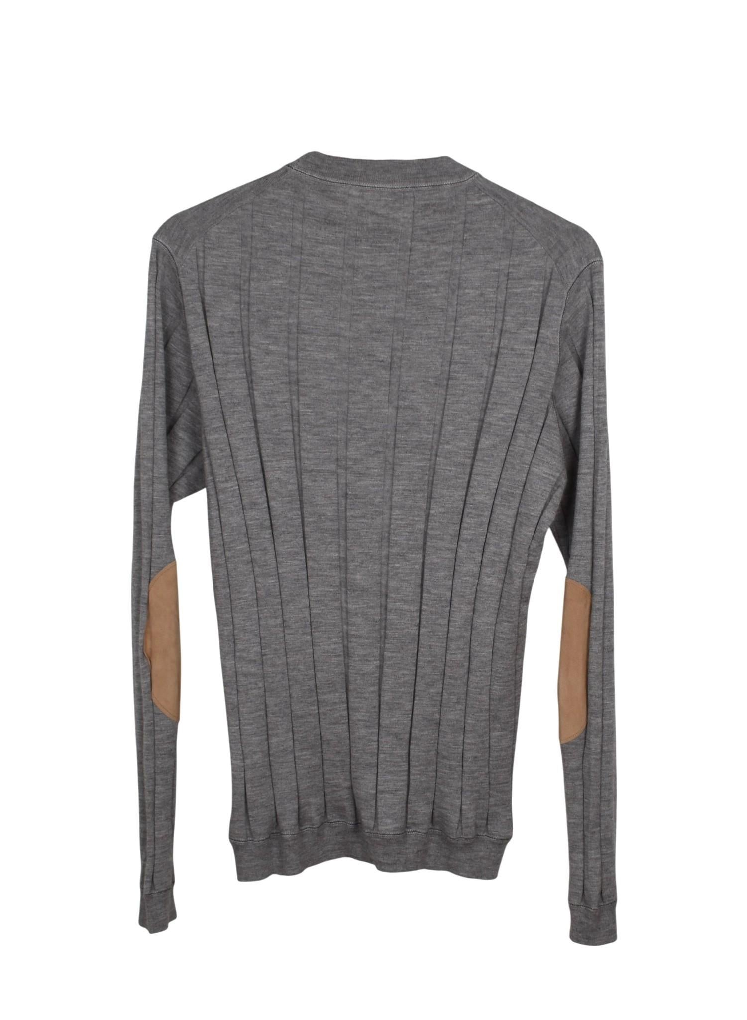 Brunello Cucinelli Hombre Suéter Cuello Crew Cuero App Talla 50-M, S1561 en Excelente estado para la venta en Kaunas, LT