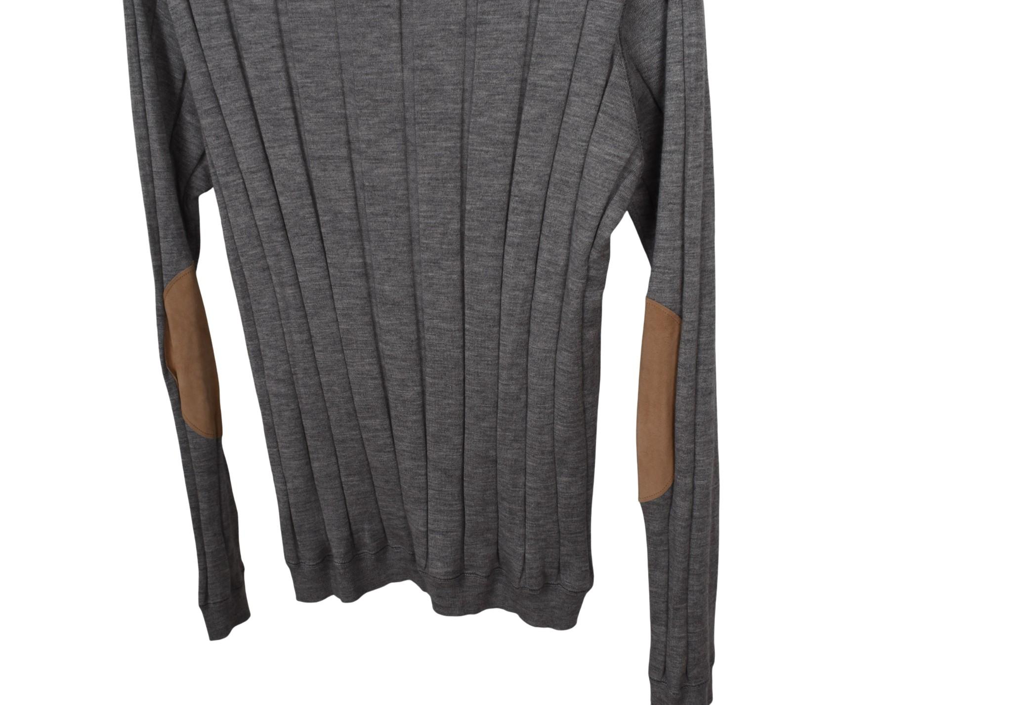 De los hombres Brunello Cucinelli Hombre Suéter Cuello Crew Cuero App Talla 50-M, S1561 en venta