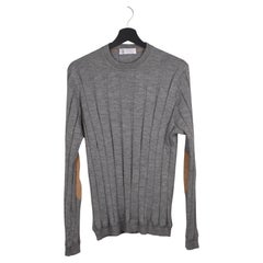 Brunello Cucinelli Men Sweater Crew Neck Leather App Size 50-M, S1561