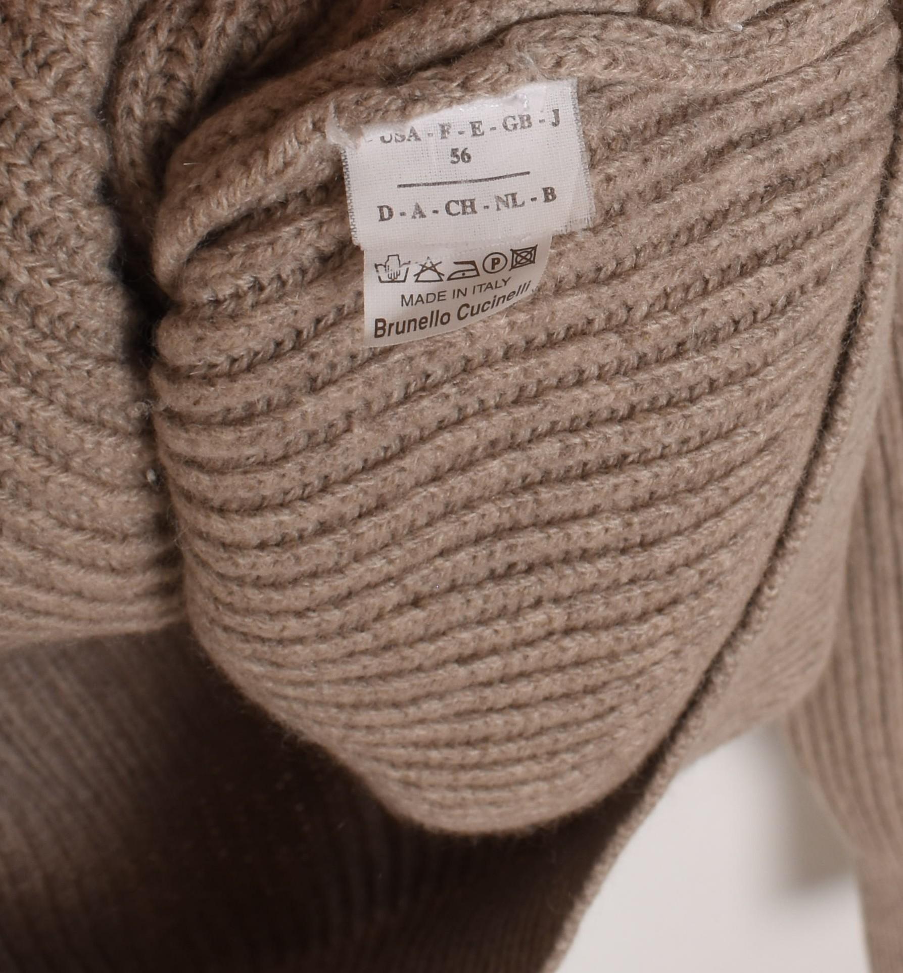 Brunello Cucinelli Men Sweater Knit Cashmere Crew Neck Size 56 XXL, S1539 en vente 1
