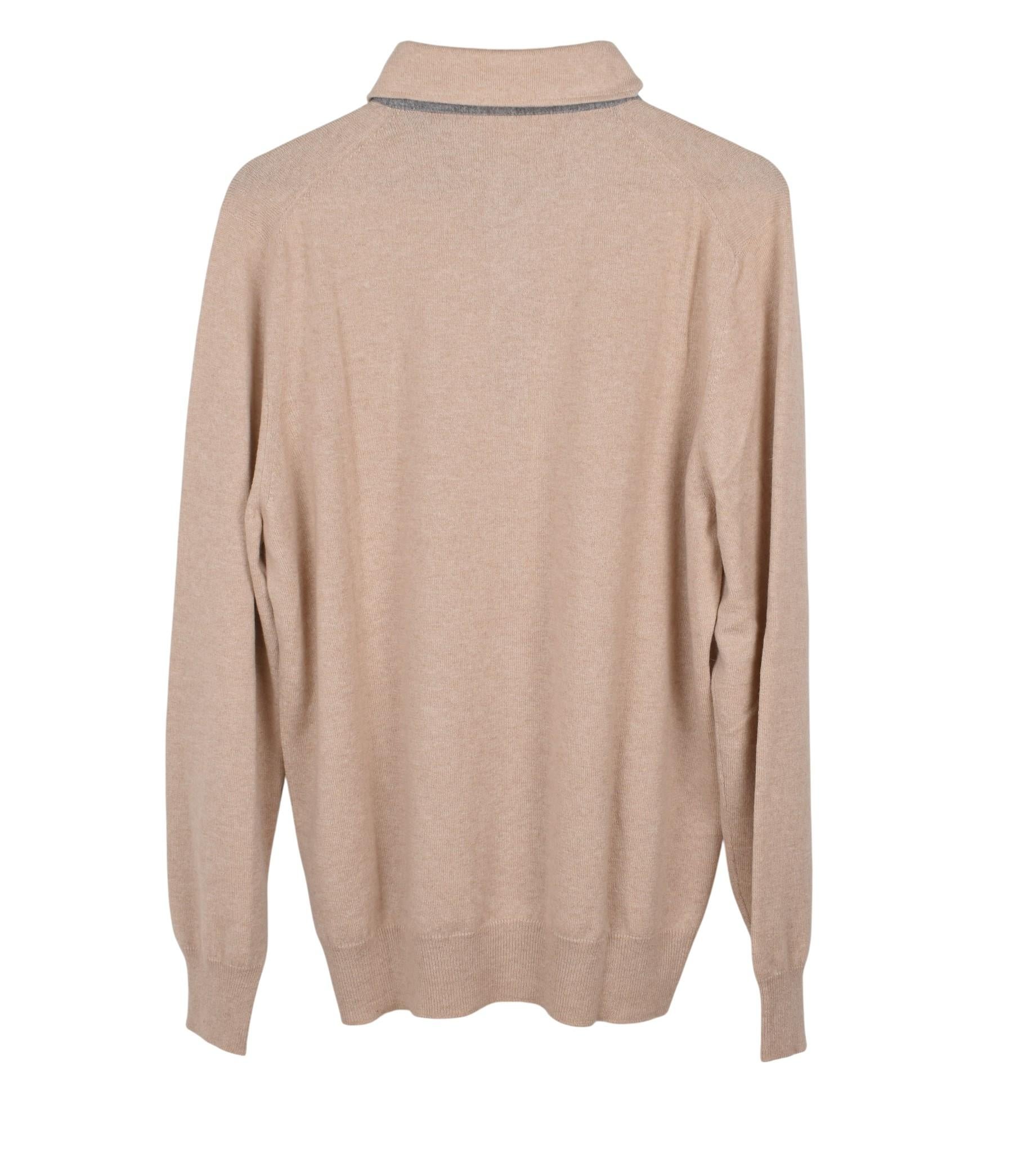 Brunello Cucinelli Men Sweater Pure Cashmere Size IT52-Large, S1563 im Zustand „Hervorragend“ im Angebot in Kaunas, LT