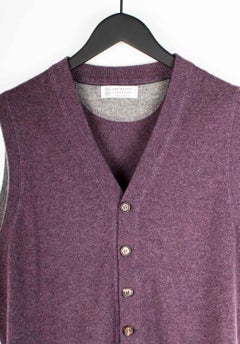Brunello Cucinelli Men Vest Cashmere Cardigan Size IT50-M/L, S1361