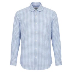 Camisa de algodón para hombre de Brunello Cucinelli, talla M - En perfecto estado, a cuadros