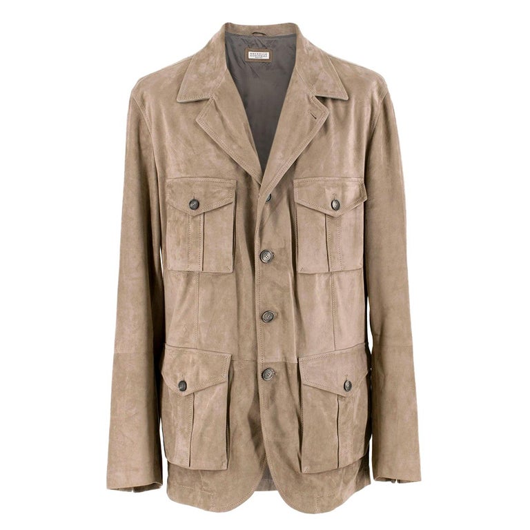 Brunello Cucinelli Men S Suede Jacket Xl At 1stdibs