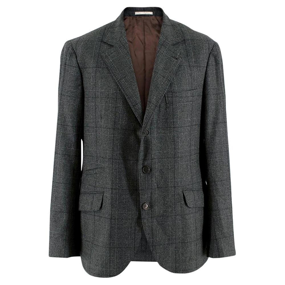 Brunello Cucinelli Men's Wool, Silk Cashmere Single Breasted Jacket Size L EU 52