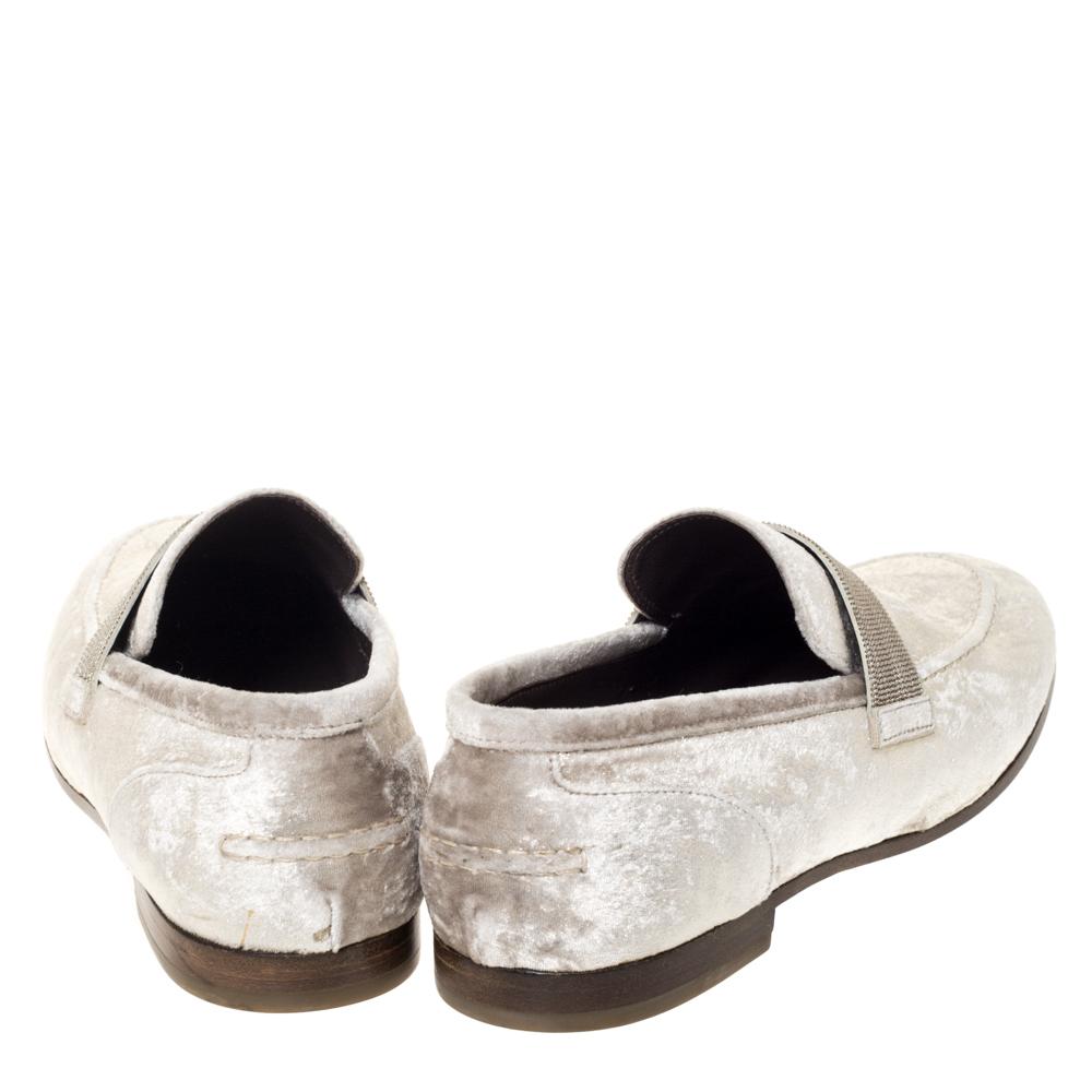 metallic slip on loafers
