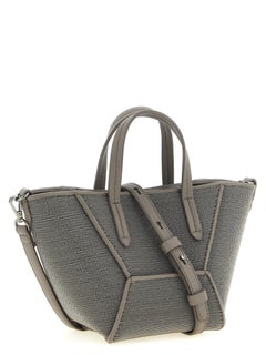 Brunello Cucinelli Monili-Embroidered Calfskin Tote Bag — Gray