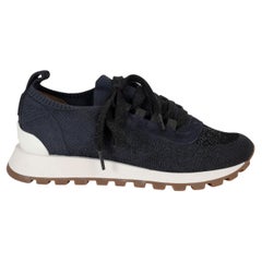 Zapatillas BRUNELLO CUCINELLI azul marino 2023 MONILI LOW TOP KNIT, talla 37
