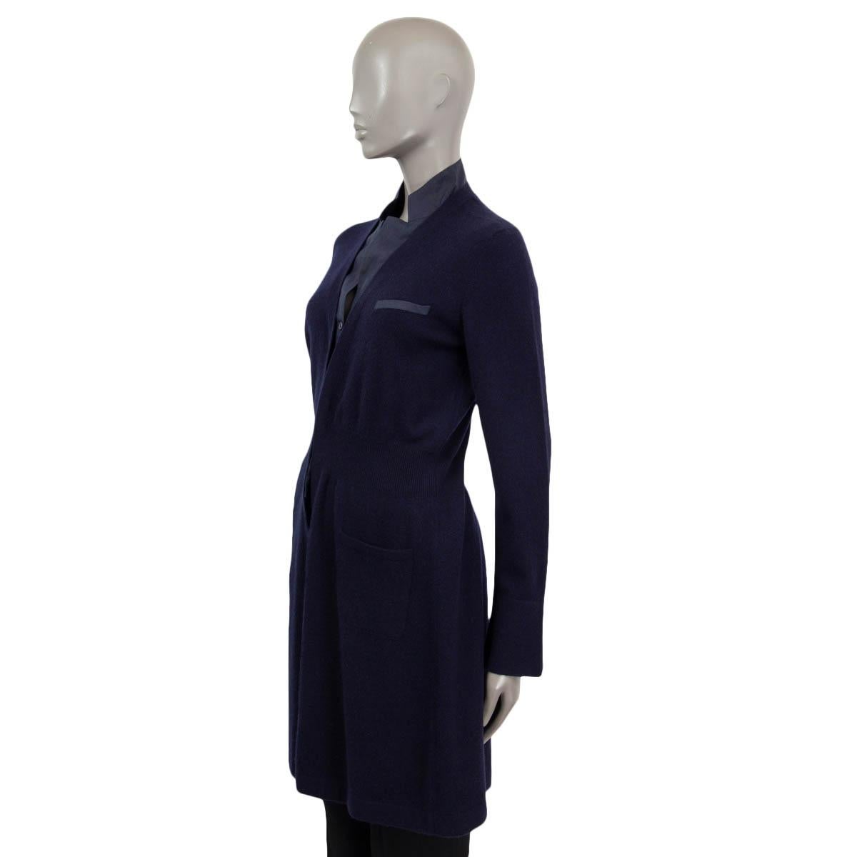 BRUNELLO CUCINELLI Cardigan long bleu marine en cachemire LAYERED L Neuf - En vente à Zürich, CH