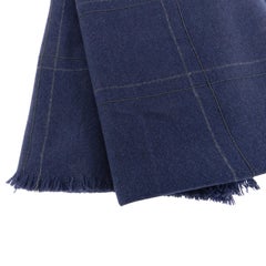 Brunello Cucinelli Navy Blue Cashmere Shawl Scarf