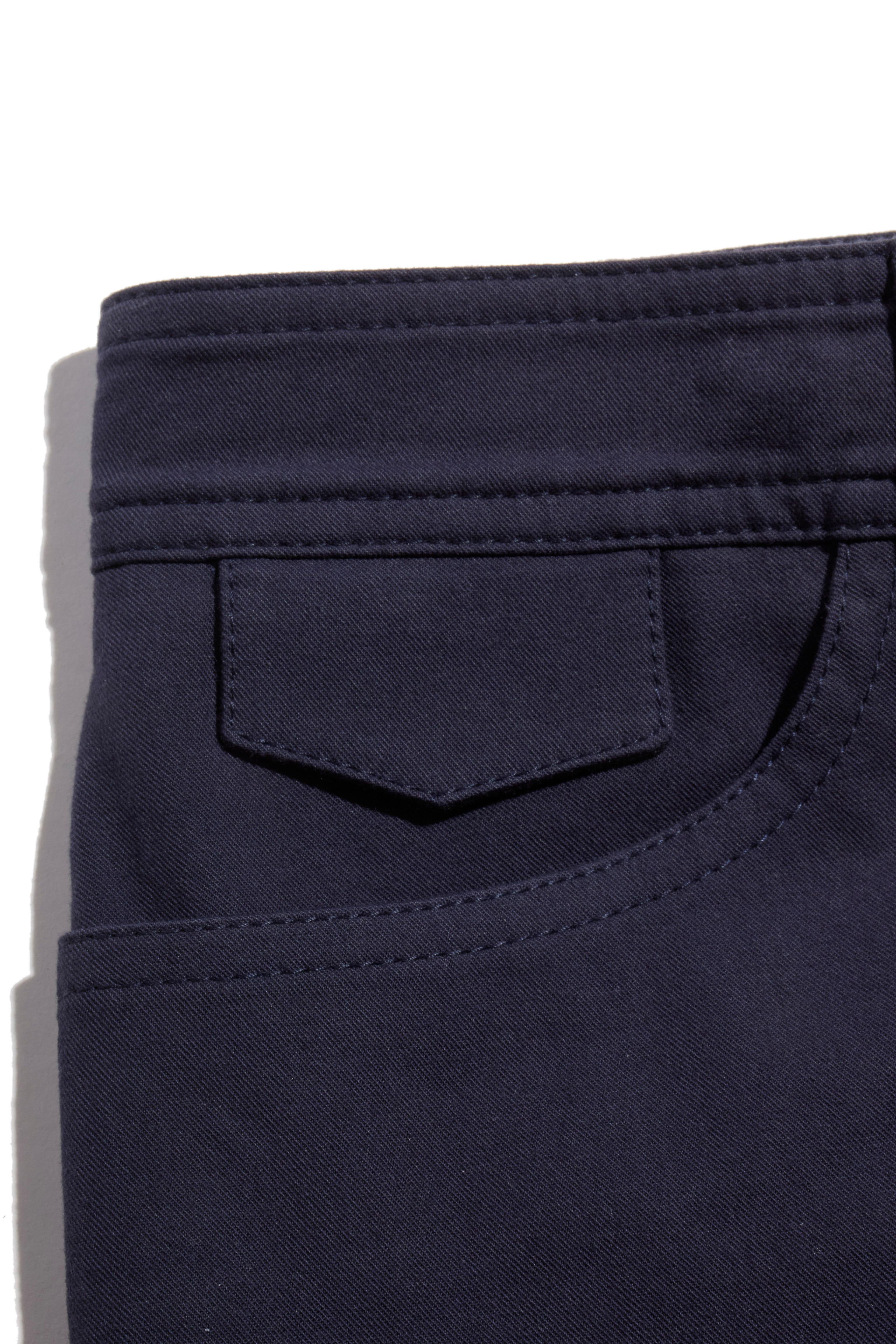 Brunello Cucinelli Navy Blue Cotton-Stretch Tailored Pants, Size IT 48 / US 32 en vente 6